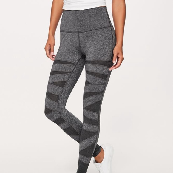 Lululemon Wunder Under Leggings Special Edition Tech Mesh Heather Gray Sz 4 - Picture 1 of 9